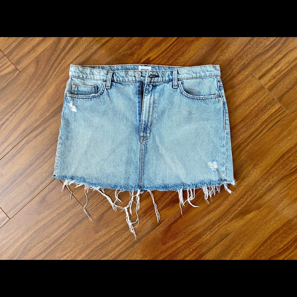 HUDSON VIVID cutoff denim mini skirt size 31